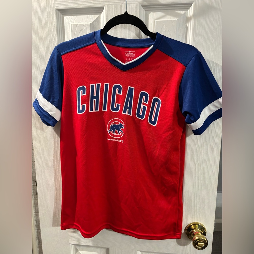 Chicago Cubs Kids Red and Blue Sports Shirt Genuine Merchandise